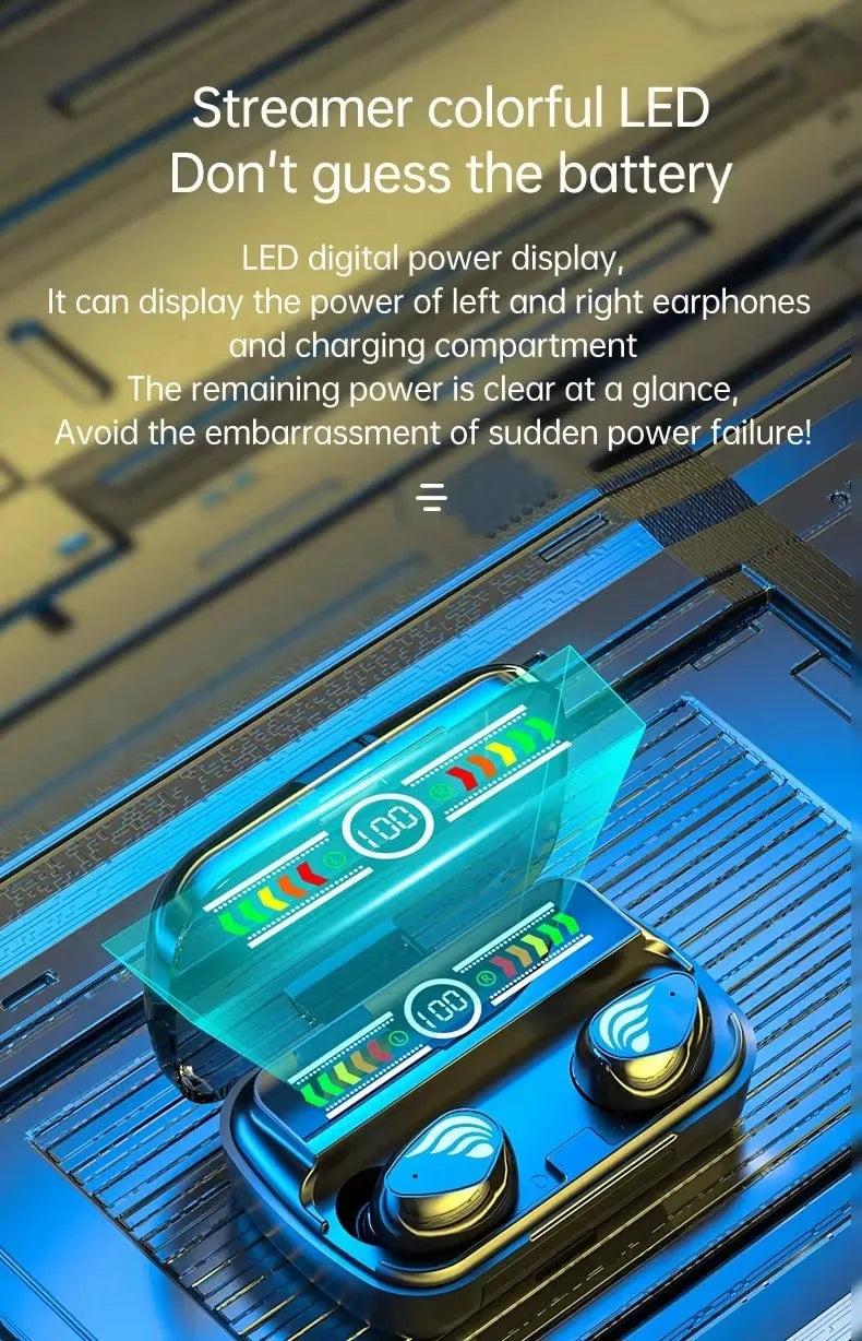 AKCOME 5.3 Wireless Earbuds with Advanced Biological Dashboard