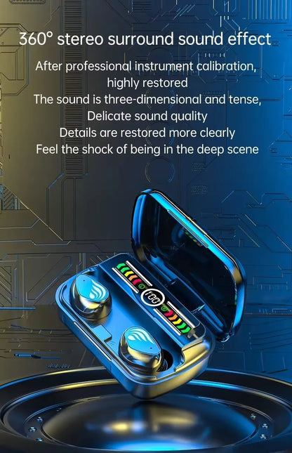 AKCOME 5.3 Wireless Earbuds with Advanced Biological Dashboard