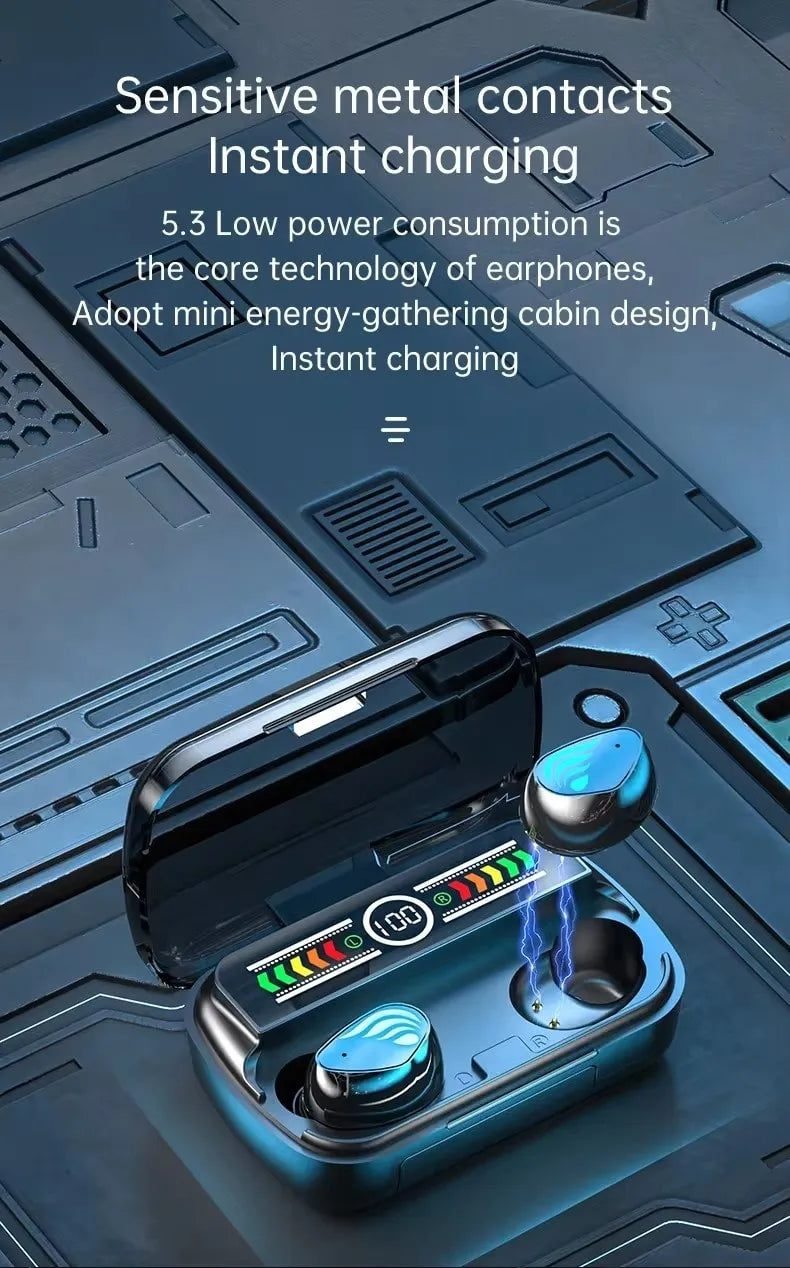 AKCOME 5.3 Wireless Earbuds with Advanced Biological Dashboard