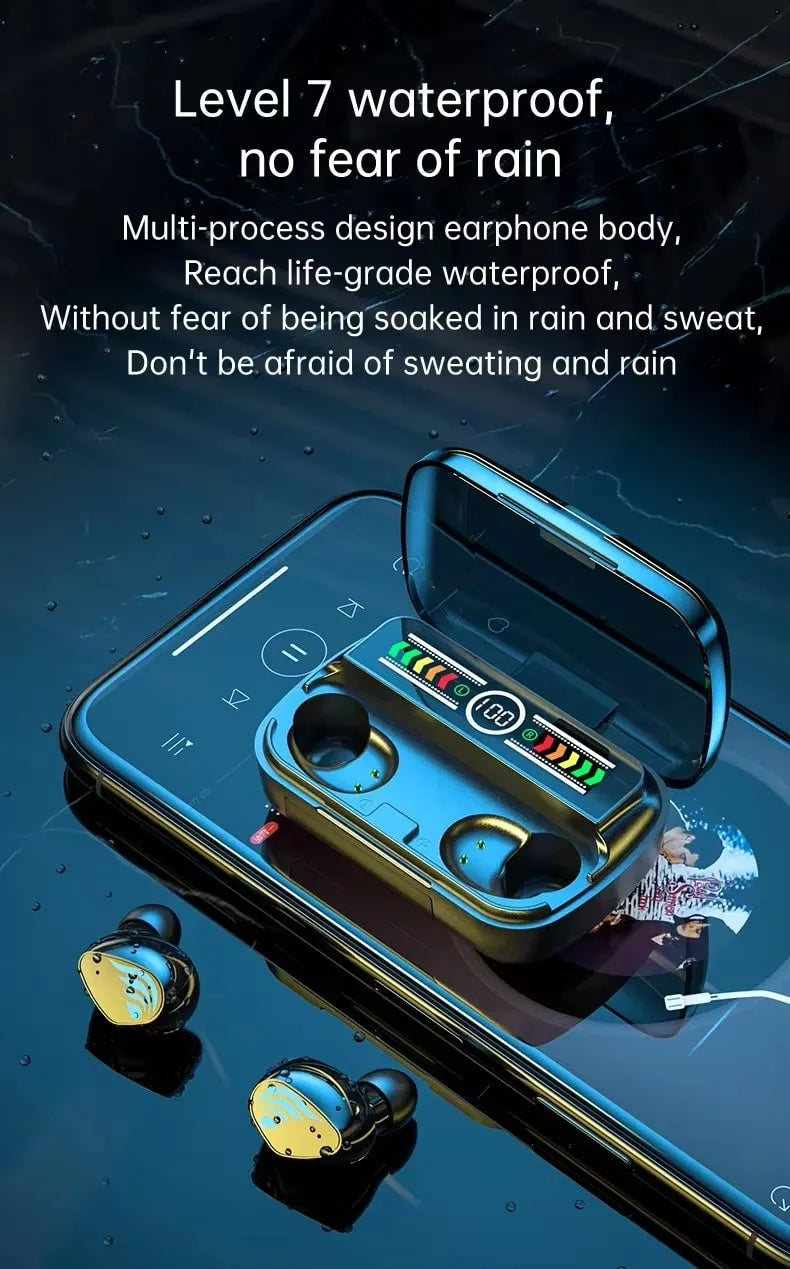 AKCOME 5.3 Wireless Earbuds with Advanced Biological Dashboard