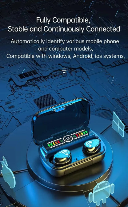 AKCOME 5.3 Wireless Earbuds with Advanced Biological Dashboard