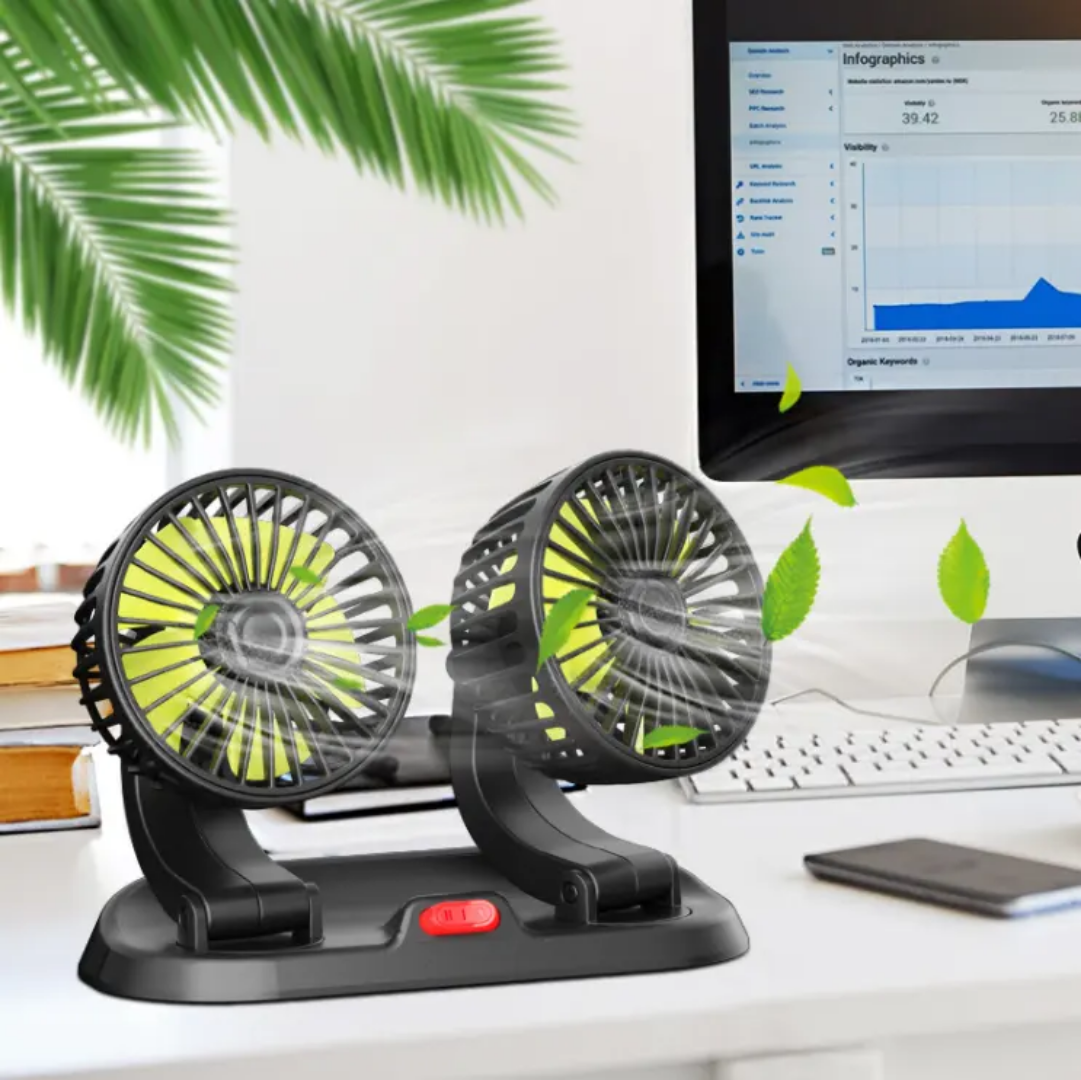 Double Head Vehicle Fan