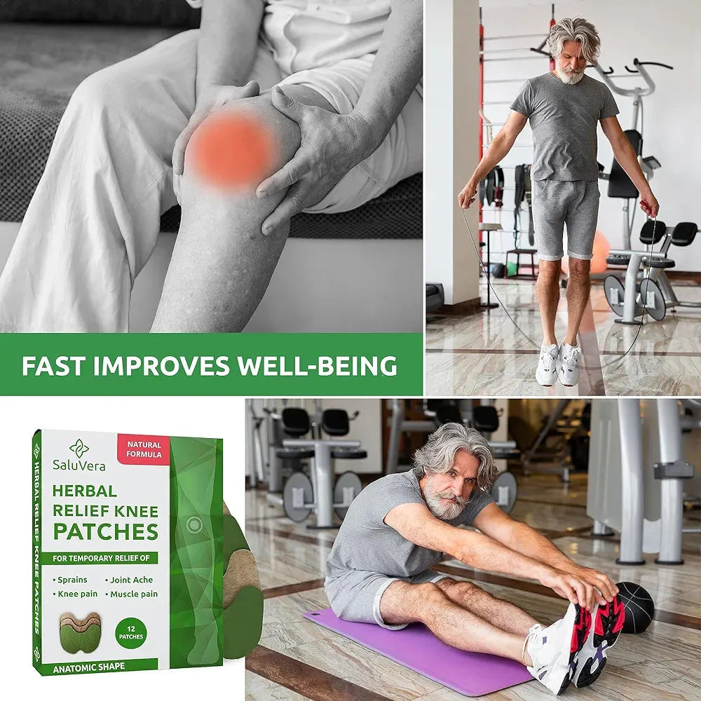 "Bend Without Pain – Powerful Herbal Knee Relief Patch!" Pack of 12