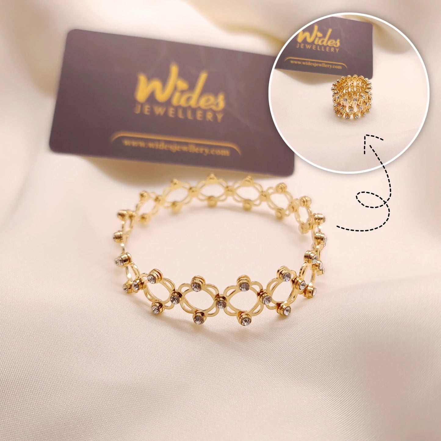 Adjustable Gold Ring Bracelet 2-in-1 Convertible Jewelry